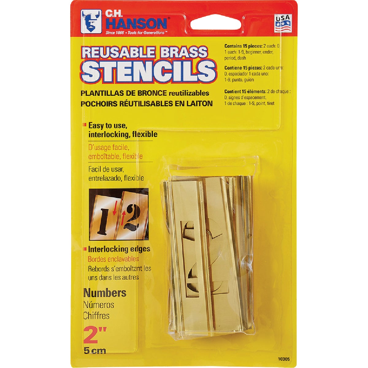 C.H. Hanson 2 In. Numeral Stencil Set (15 Piece)