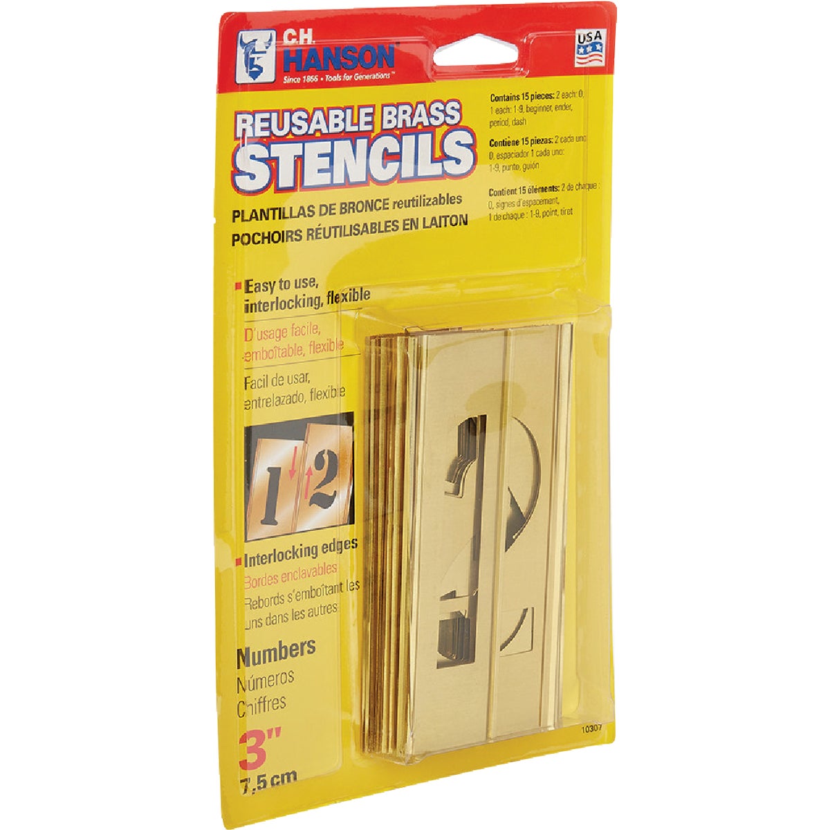 C.H. Hanson 3 In. Numeral Stencil Set (15 Piece) Image 2