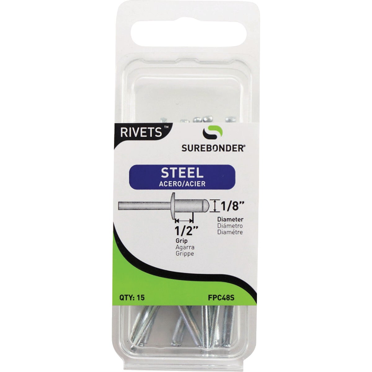 Surebonder 1/8 In. x 1/2 In. Steel Rivet (15-Pack) Image 1