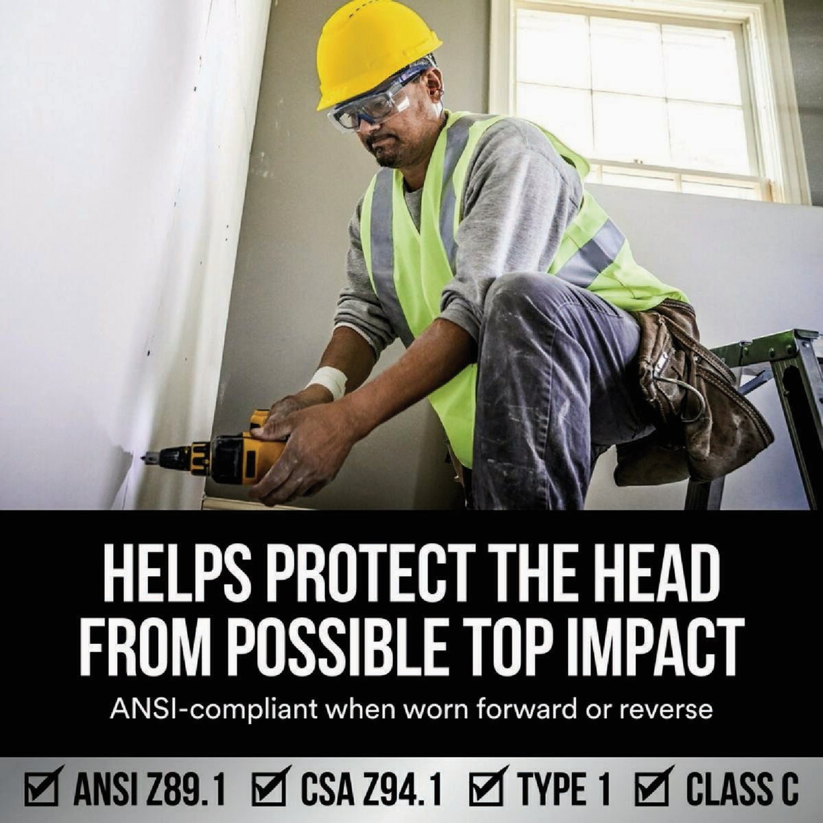 3M Yellow Vented Hard Hat with Pin Lock Image 5