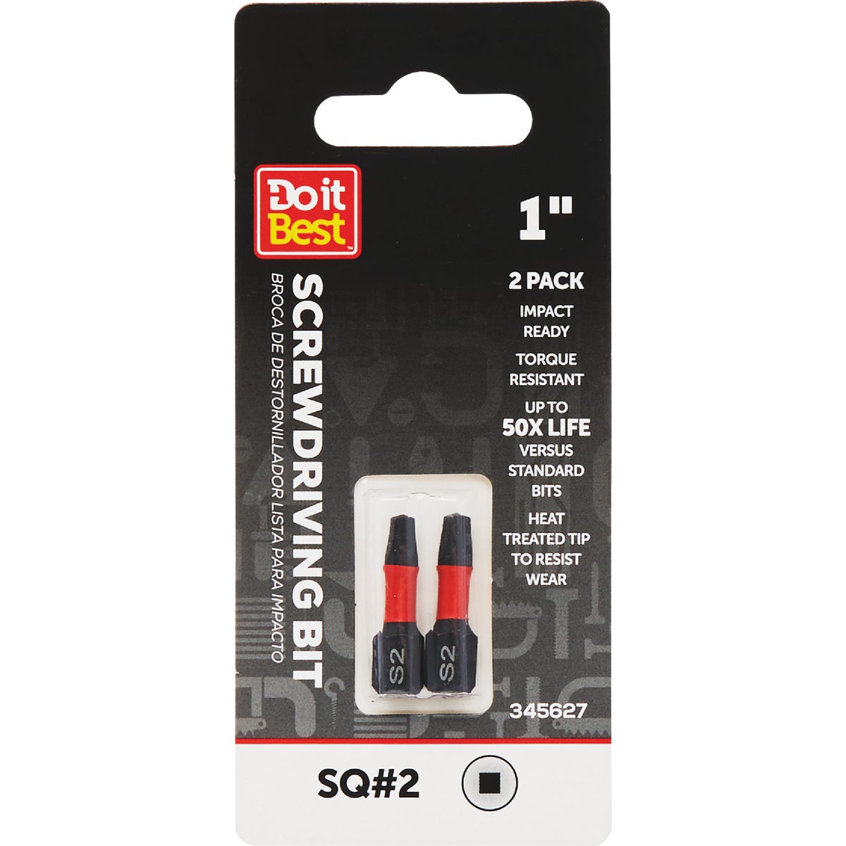 Do it Best 1 In. Square #2 Impact Ready Screwdriver Bit (2-Pack) Image 1