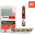 Paslode 2 In. x 0.113 In. 30 Degree Paper Tape Hot Dipped Galvanized Plus Ring Shank RounDrive Framing Nails with (1) Framing Fuel Cell (1000 Ct.) Image 1