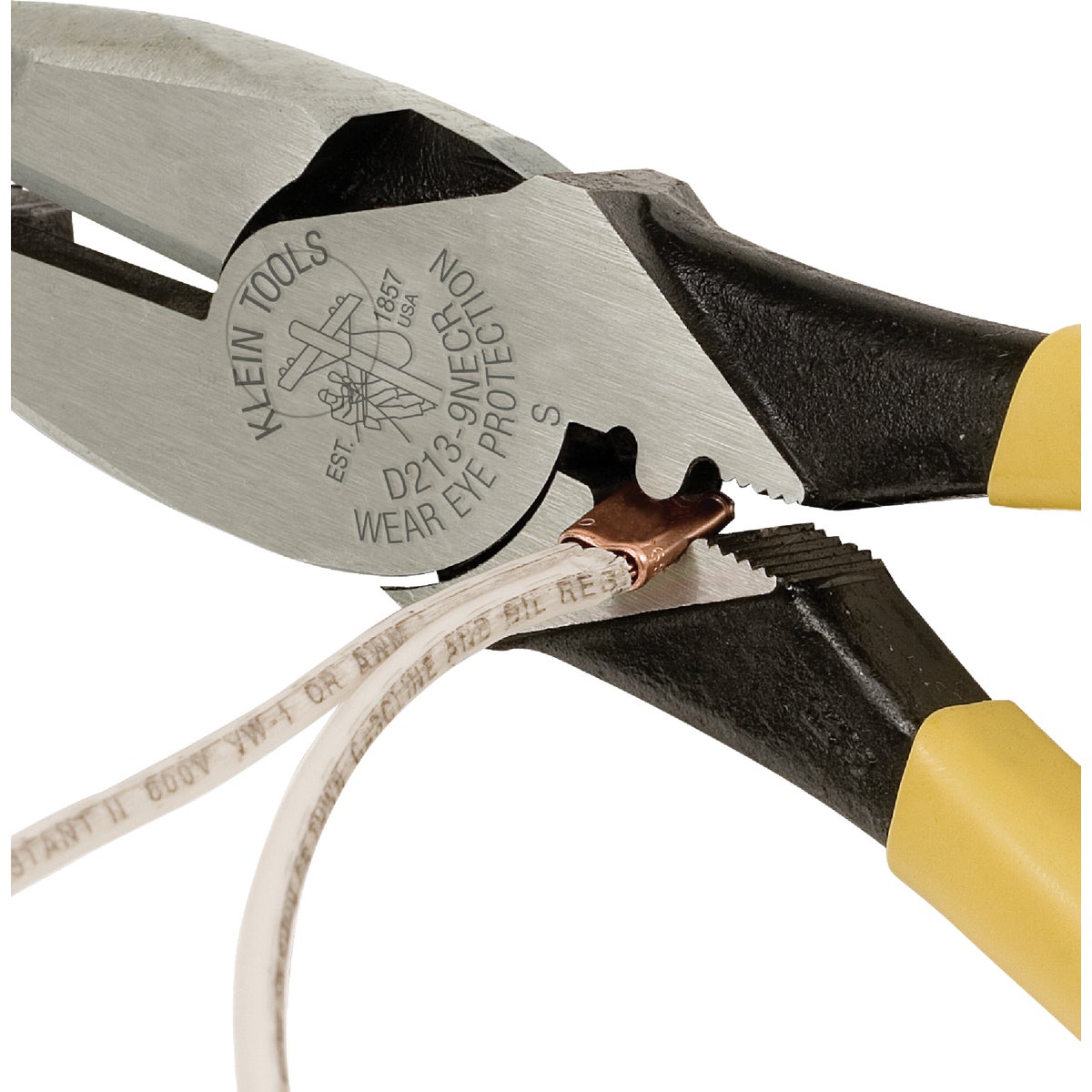 Klein 9 In. Journeyman High-Leverage Linesman Pliers with Crimping Die Image 2