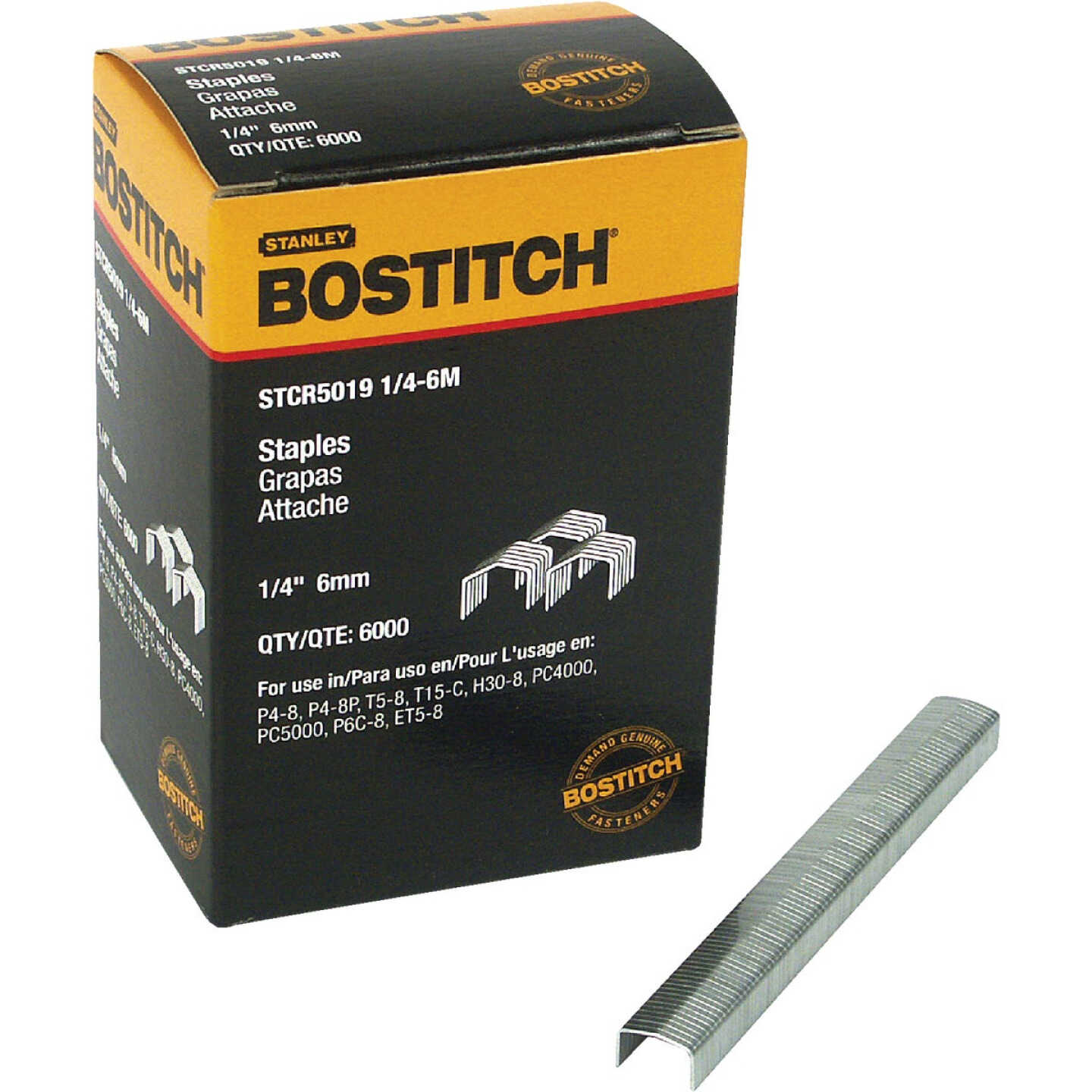 Bostitch Powercrown Hammer Tacker Staple, 1/4 In. (6000-Pack) Image 1