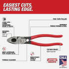 Milwaukee 9 In. Dipped Grip Linesman Pliers with Thread Cleaner Image 5