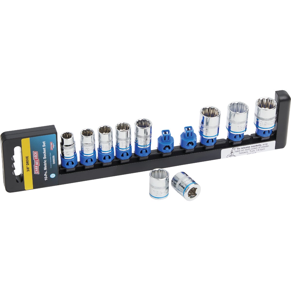 Channellock Metric 3/8 In. Drive 12-Point Shallow Socket Set (10-Piece) Image 9