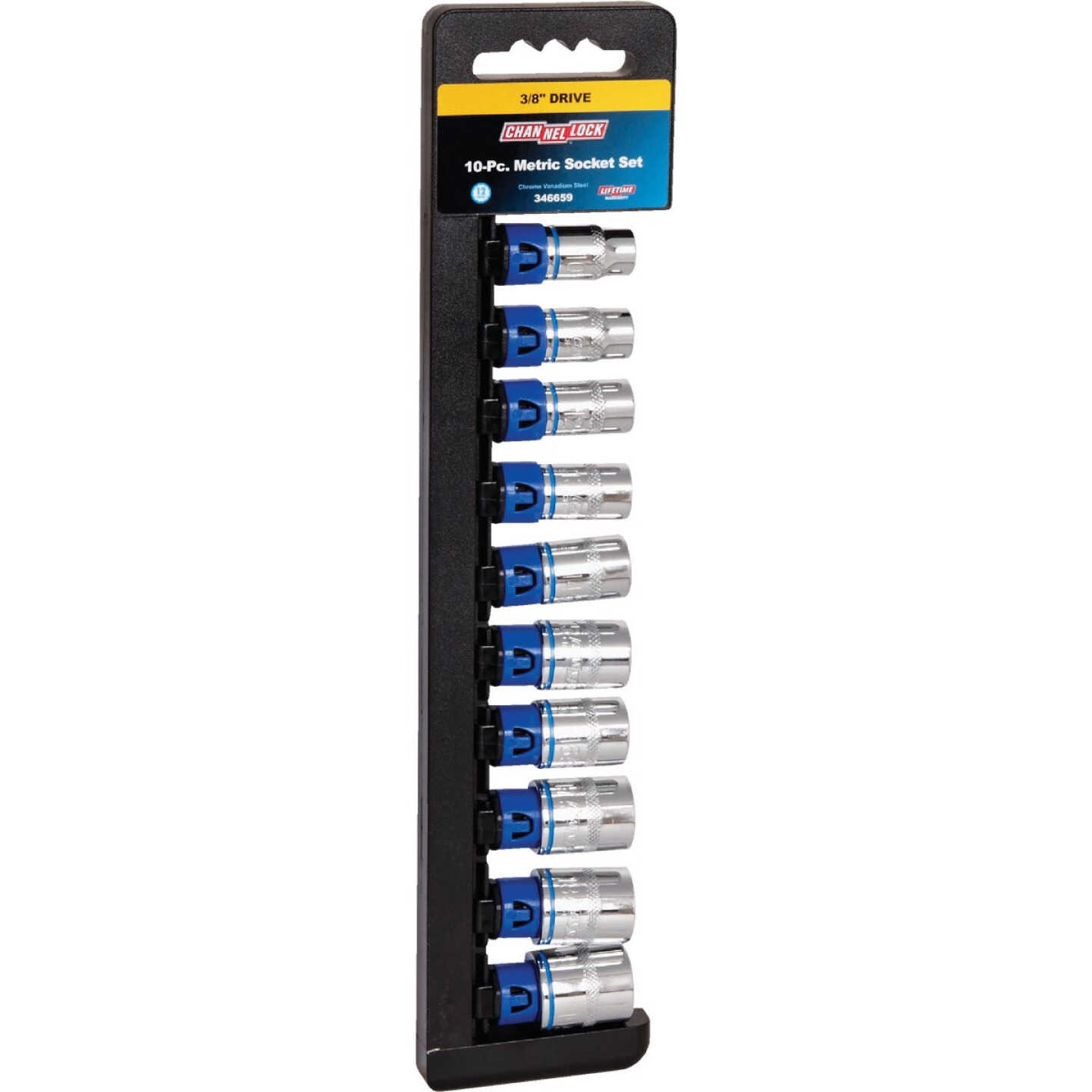 Channellock Metric 3/8 In. Drive 12-Point Shallow Socket Set (10-Piece) Image 1