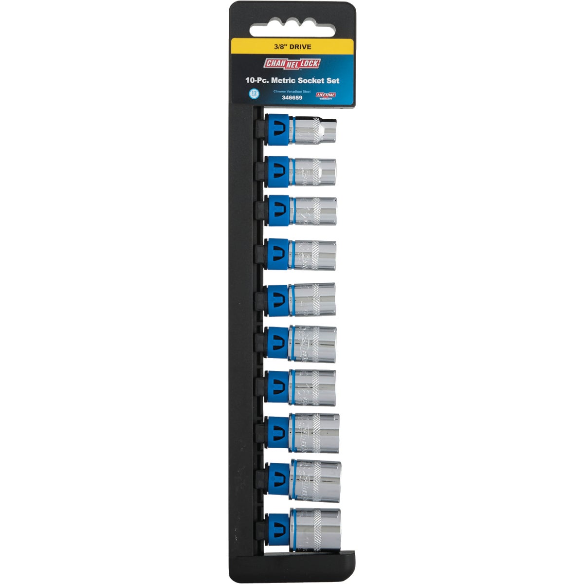 Channellock Metric 3/8 In. Drive 12-Point Shallow Socket Set (10-Piece) Image 7