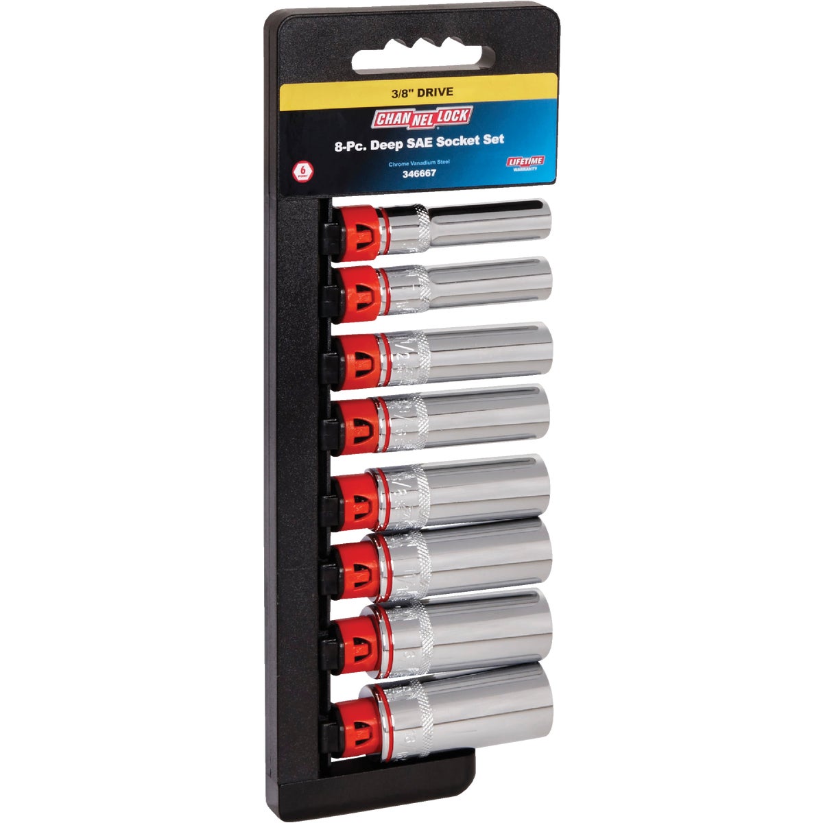 Channellock SAE 3/8 In. Drive 6-Point Deep Socket Set (8-Piece)