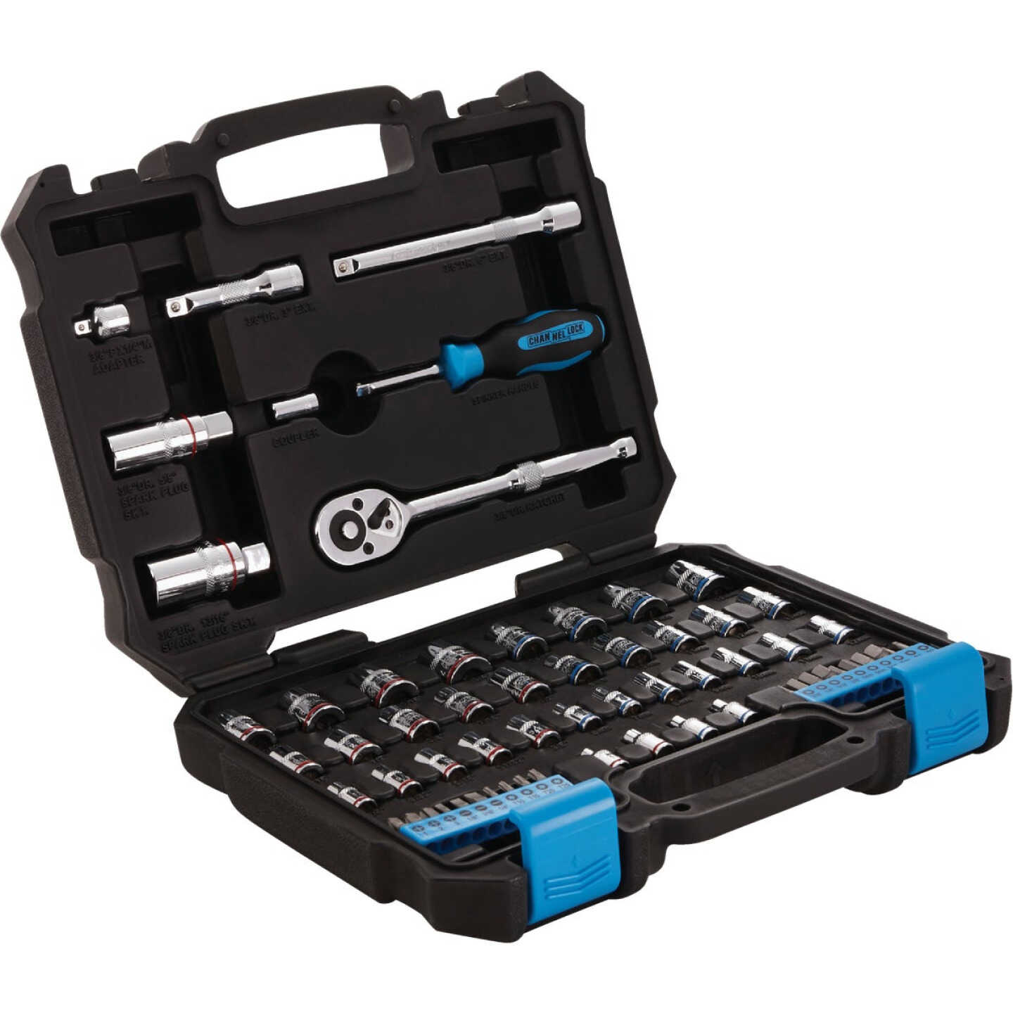 Channellock SAE/Metric 1/4 In. & 3/8 In. Drive Combination Ratchet & Socket Set (63-Piece) Image 1
