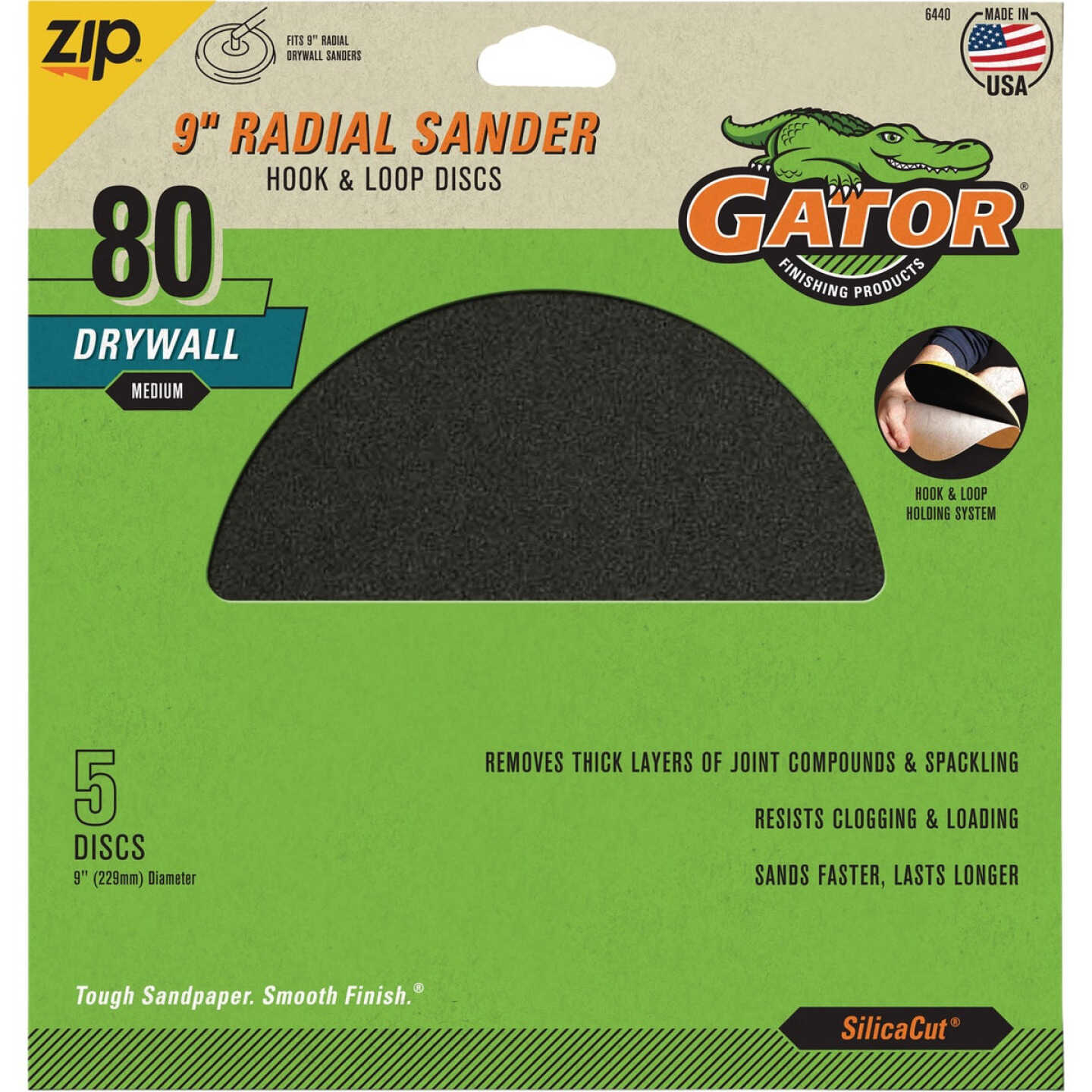 Gator SilicaCut 9 In. 120-Grit Hook & Loop Drywall Sanding Disc (5-Pack) Image 1
