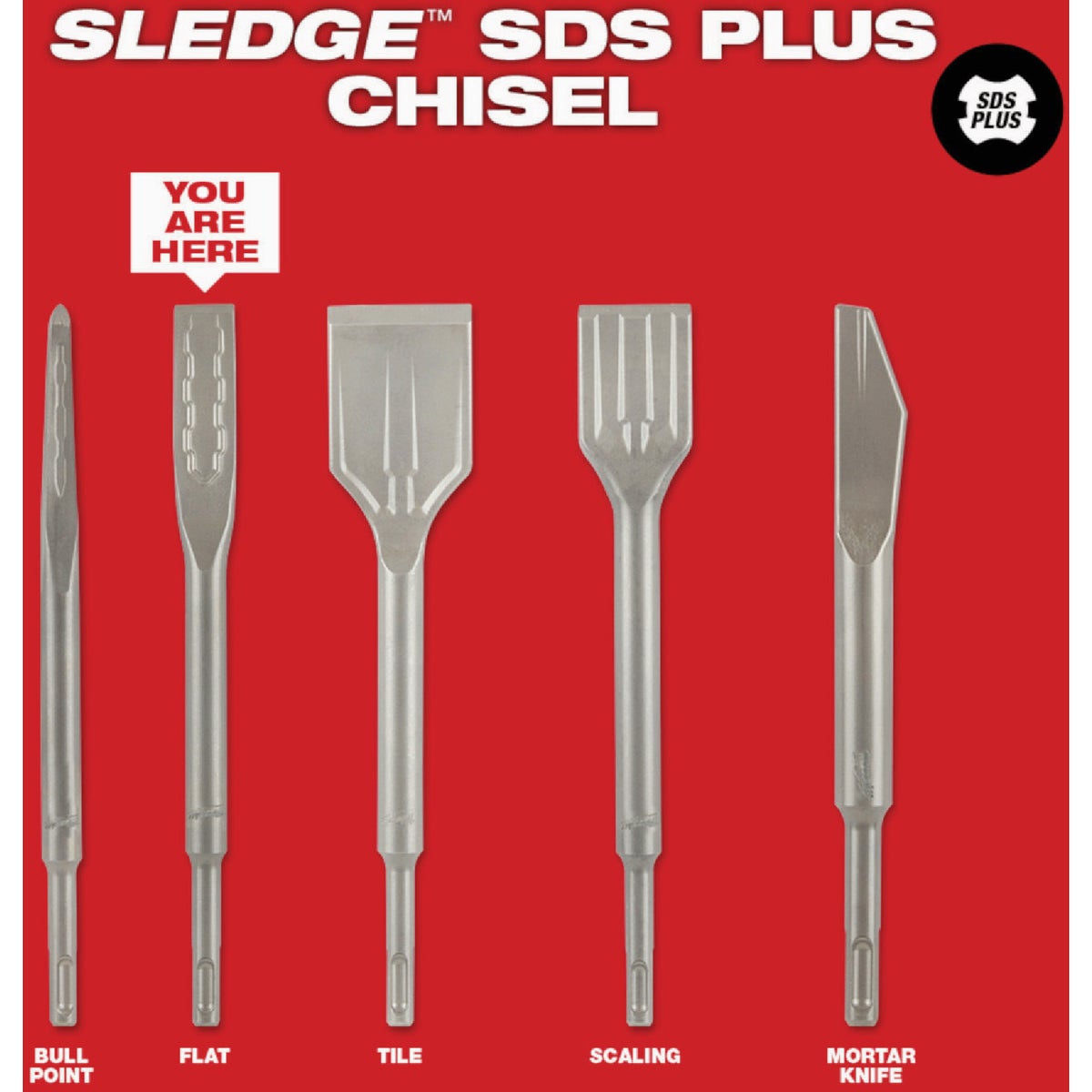 Milwaukee SDS Plus SLEDGE 3/4 In. x 10 In. Flat Chisel Image 5