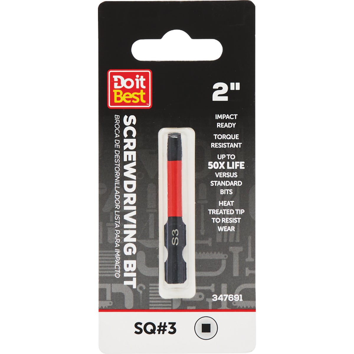 Do it Best 2 In. Square #3 Impact Ready Screwdriver Bit Image 1