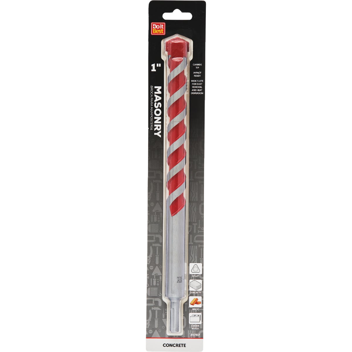 Do it Best 1 In. x 12 In. Impact Ready Carbide Masonry Drill Bit