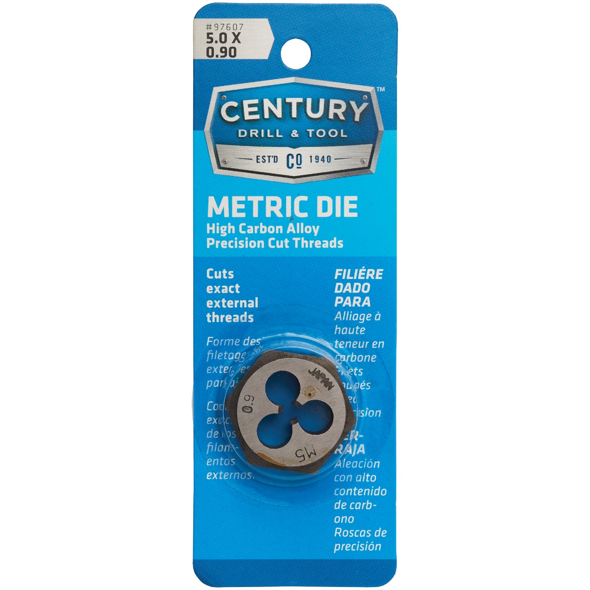 Century Drill & Tool 5.0x0.90 NPT 1 In. Across Flats Hexagon Pipe Die Image 1