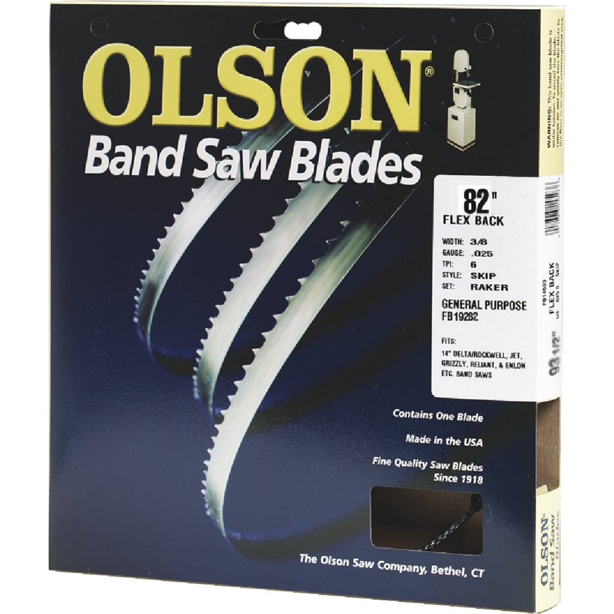 Olson 82 In. x 3/8 In. 4 TPI Skip Flex Back Band Saw Blade Image 1