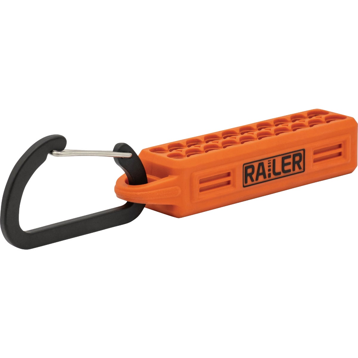 Railer 20-Hole Mega Bitrail Orange Bit Holder with Carabiner