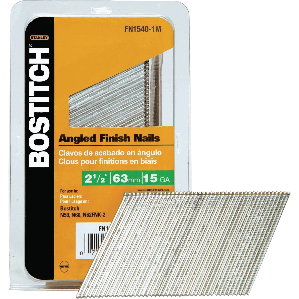 Bostitch 2-1/2 In. 15 ga 25 Deg. FN-Style Angled Collated Finish Nails (1000-Count) Image 1