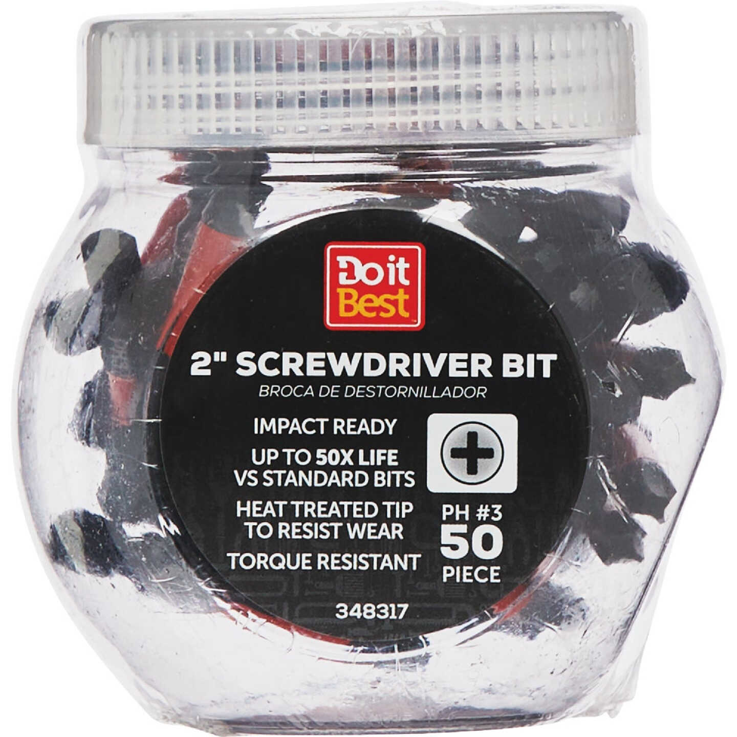 Do it Best 2 In. Phillips #3 Impact Ready Screwdriver Bit (50-Pack) Image 1
