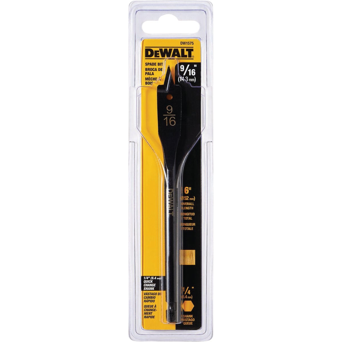DEWALT 9/16 In. x 6 In. Wood Boring Bit