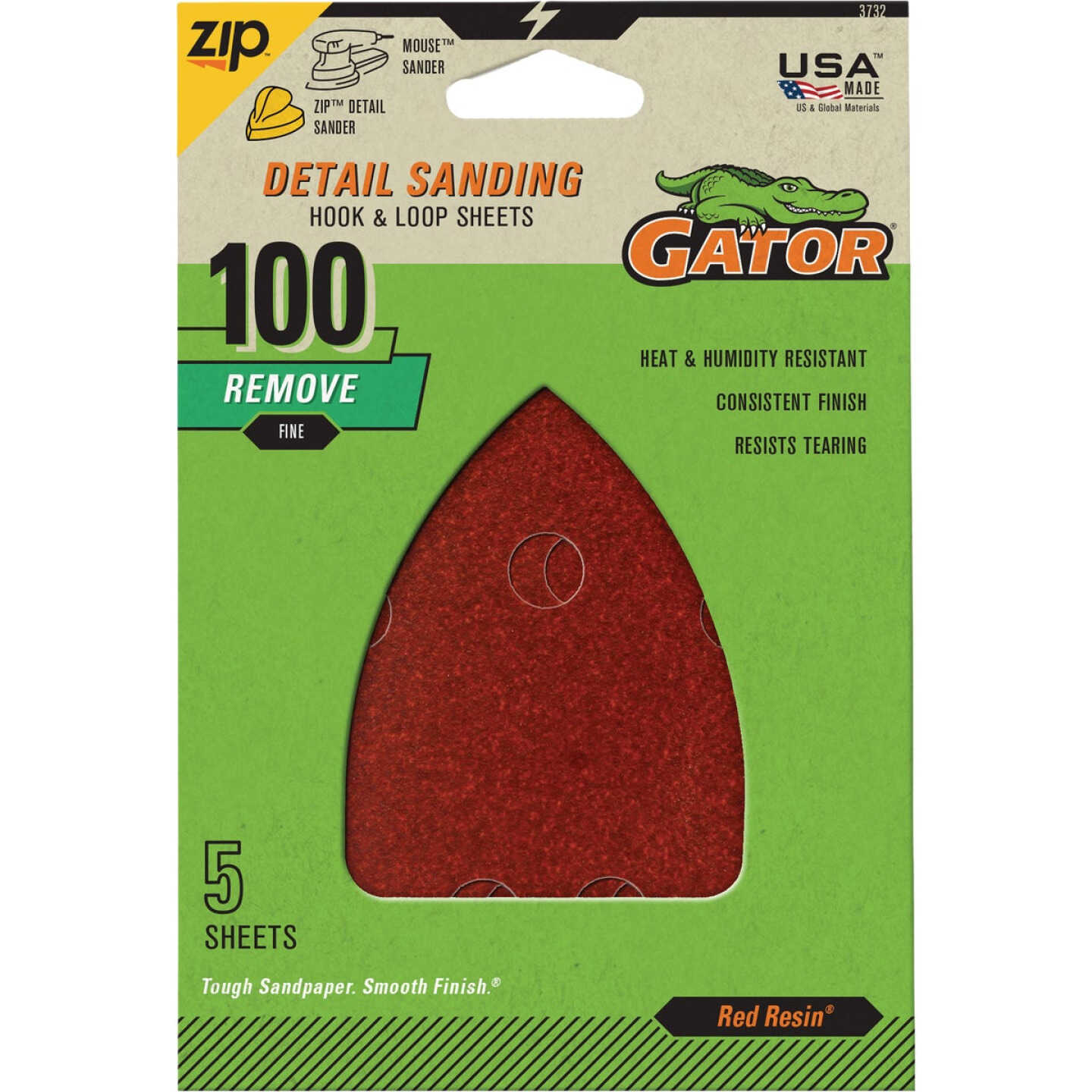 Gator 3.5 In. x 5 In. 100-Grit Mouse Sandpaper Sheet (5-Pack) Image 1