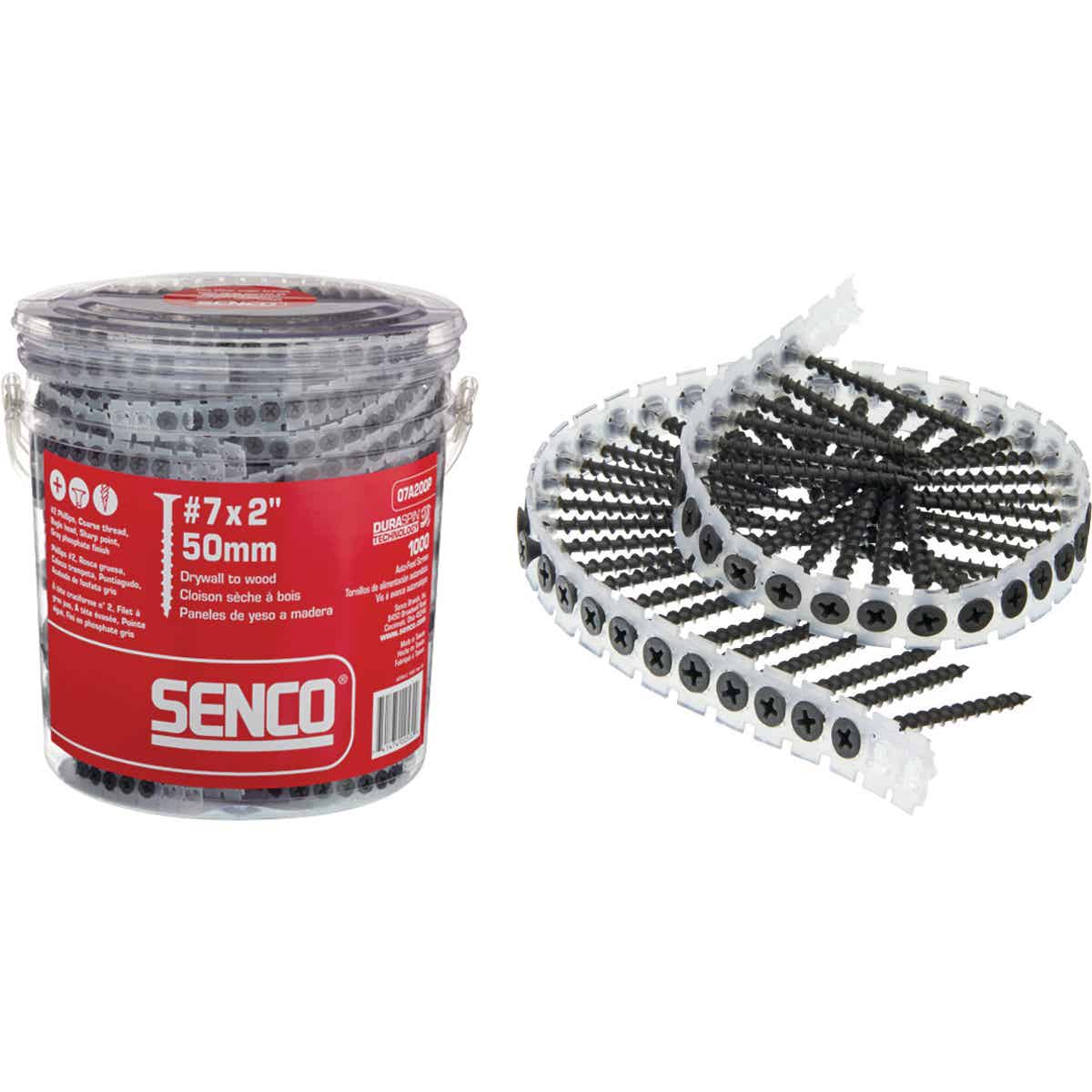 Senco DuraSpin #7 x 2 In. Phillips Bugle Head Collated Drywall Screw, Phospate Finish (1000 Ct.) Image 2