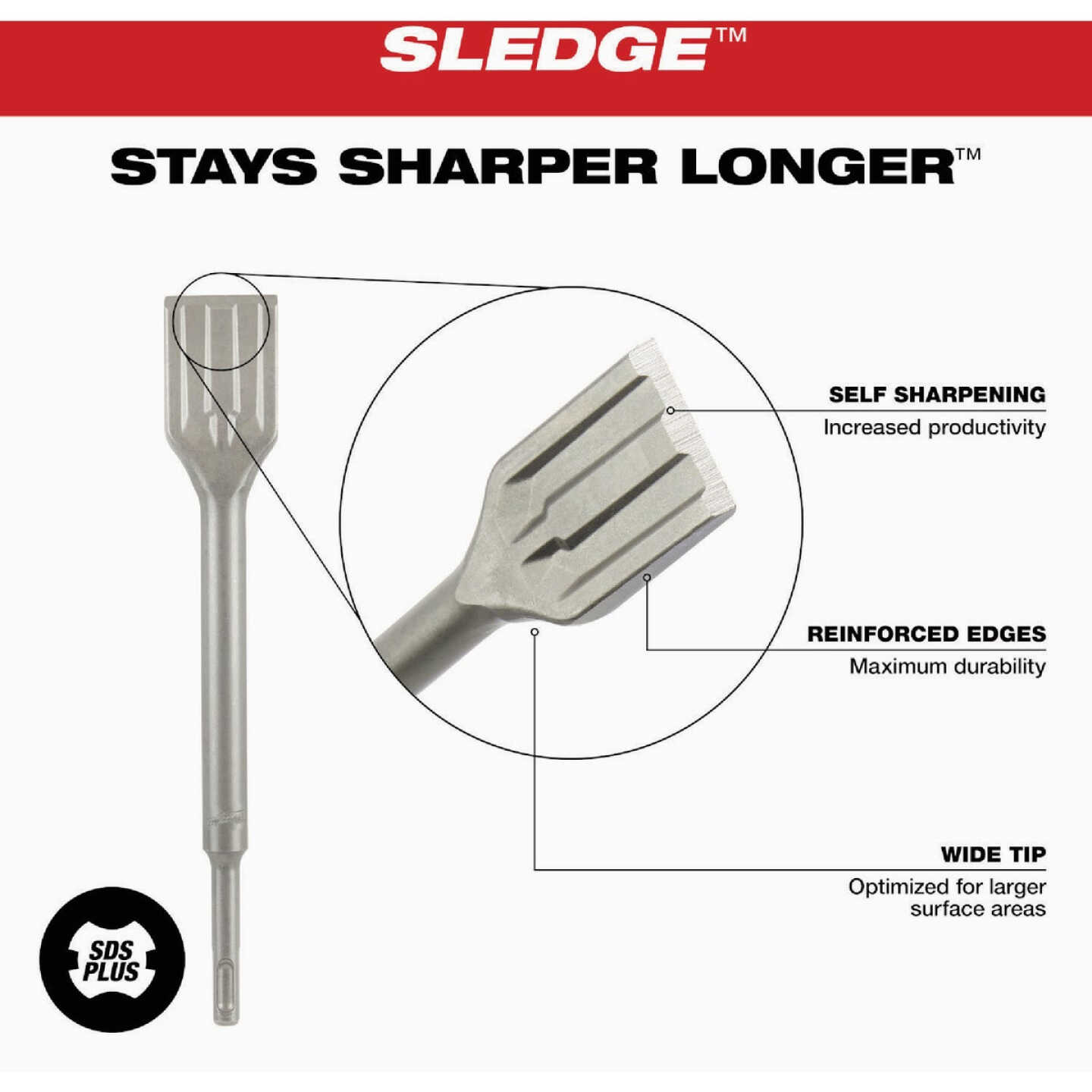 Milwaukee SDS Plus SLEDGE 1-1/2 In. Scaling Chisel Image 4