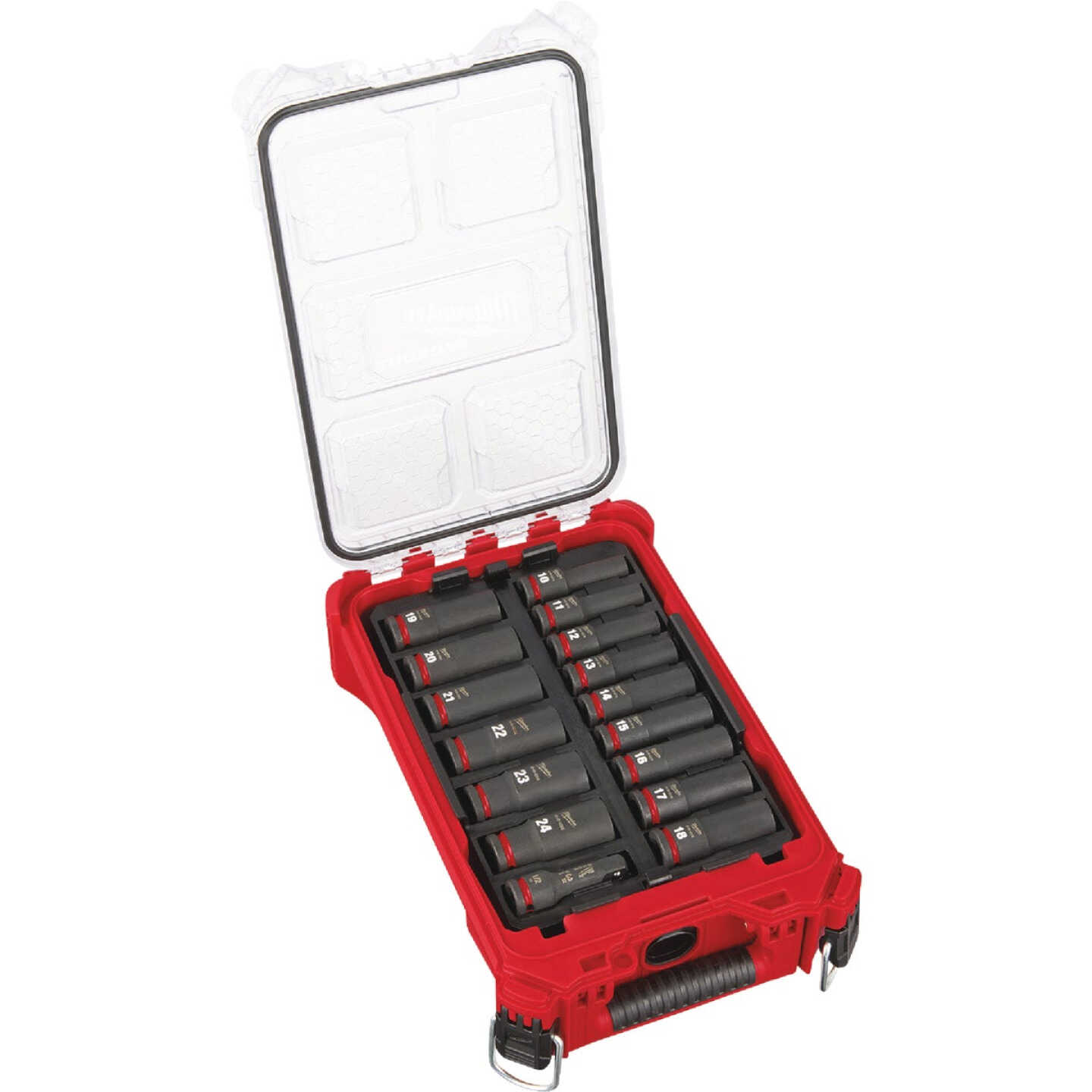 Milwaukee SHOCKWAVE Metric 1/2 In. Drive 6-Point Deep Impact Driver Set with PACKOUT Organizer (16-Piece) Image 1