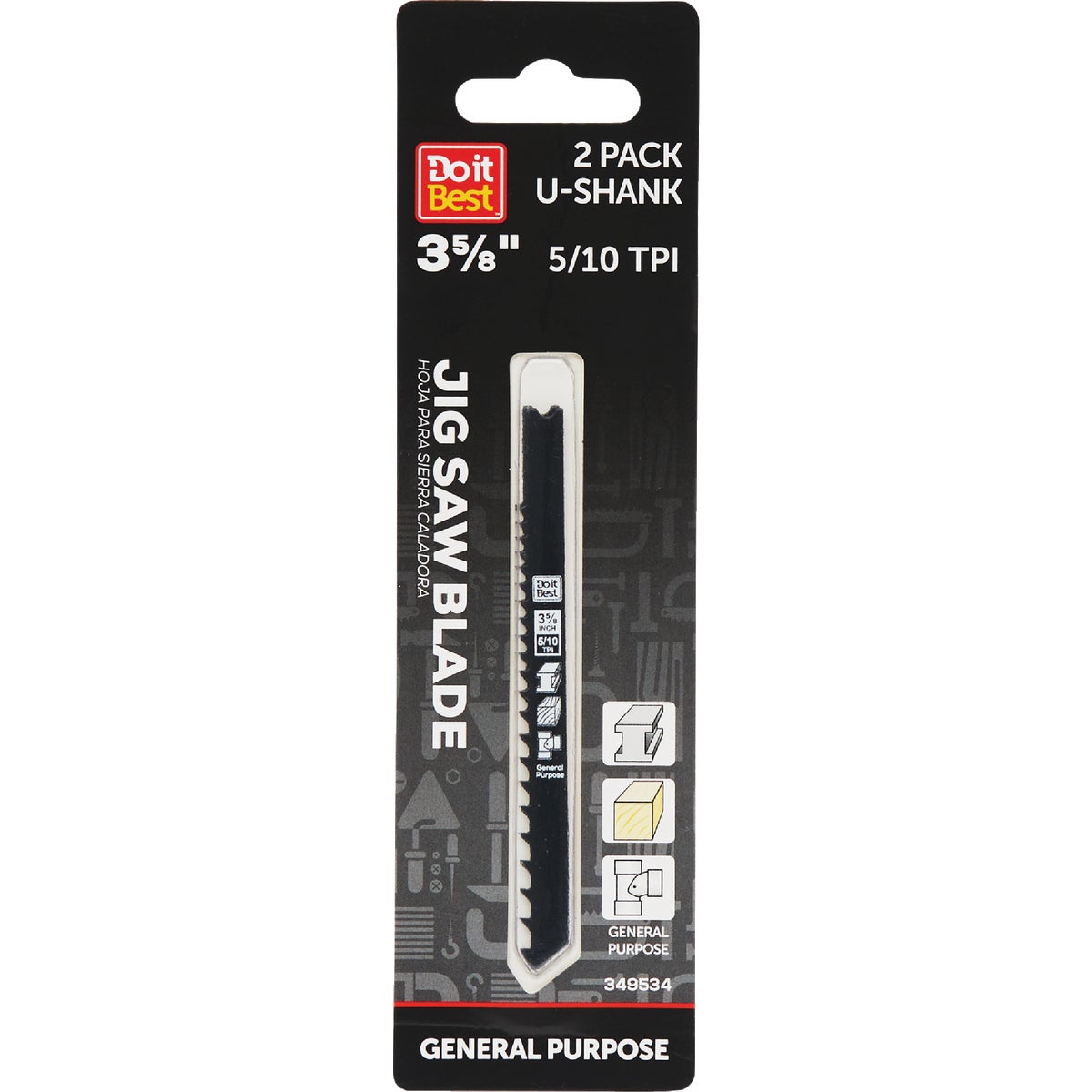 Do it Best 3-5/8 In. x 5/10 TPI U-Shank Jig Saw Blade for General Purpose (2-Pack) Image 1