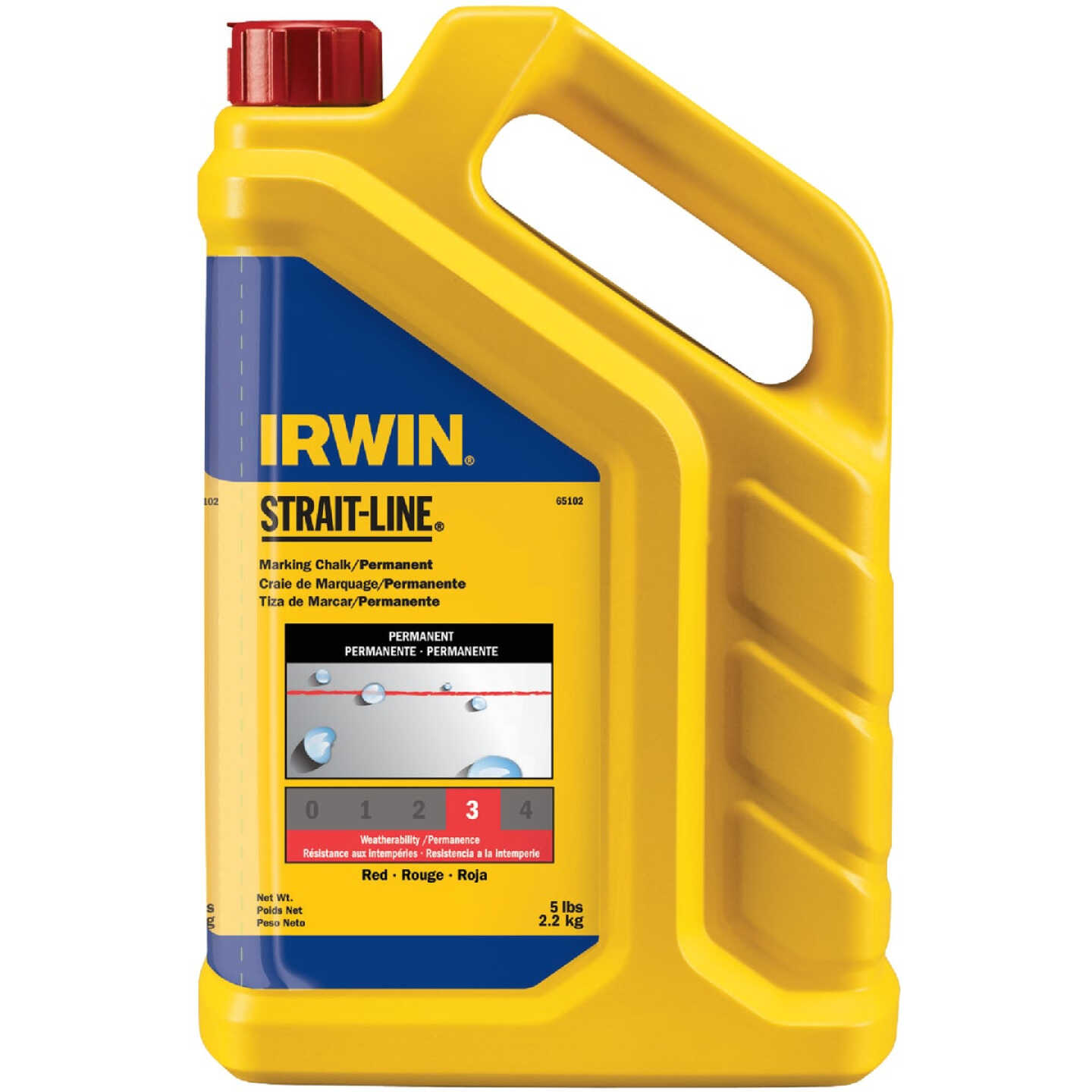 Irwin STRAIT-LINE 5 Lb. Red Permanent Chalk Line Chalk Image 1