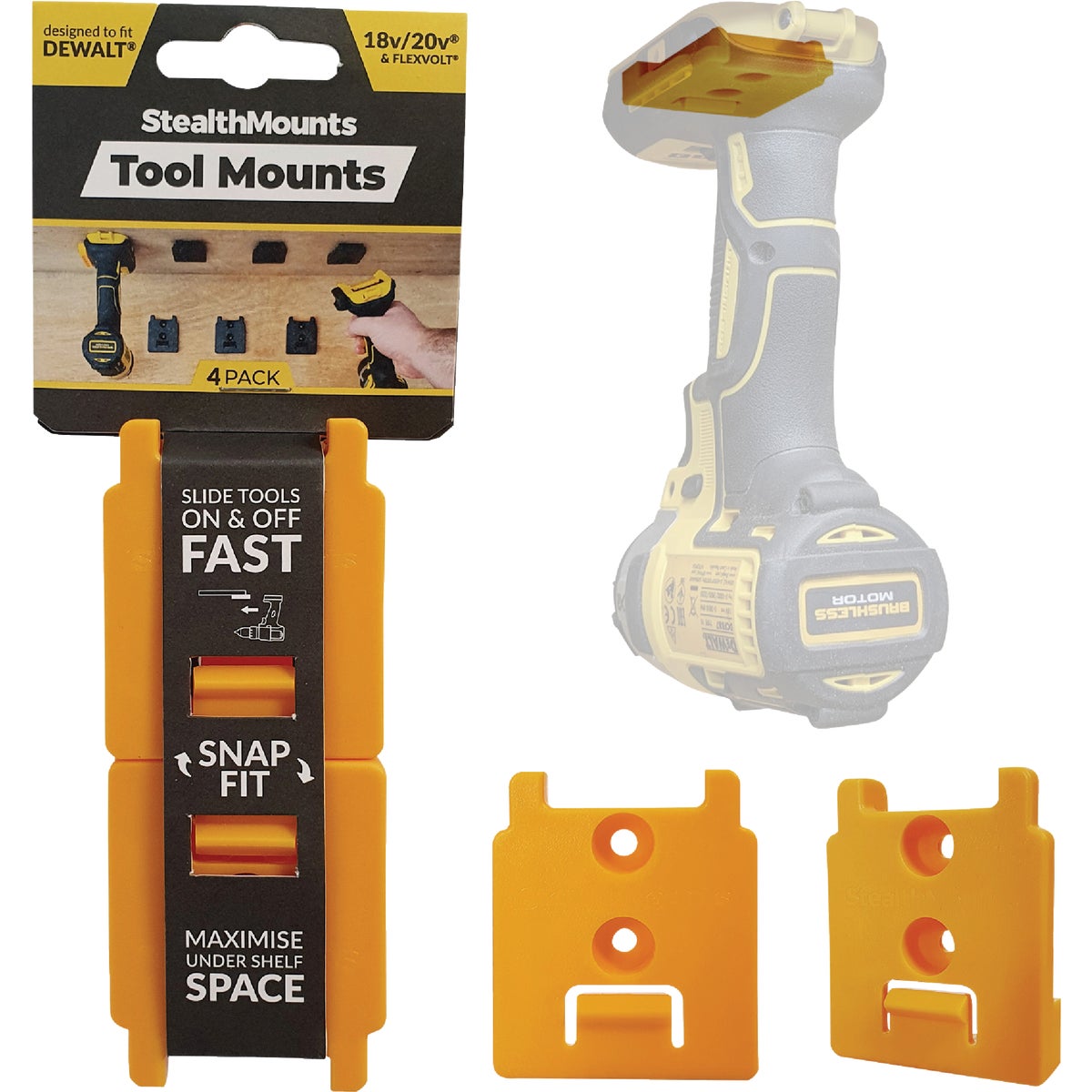 StealthMounts Tool Mounts for DEWALT 20V/60V (4-Pack)