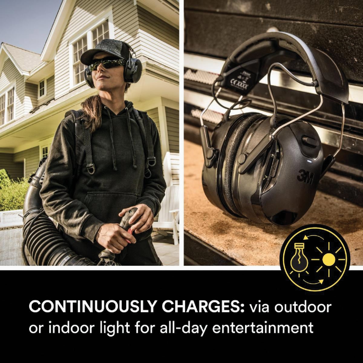 3M WorkTunes Connect + 26 dB Solar Wireless Bluetooth Earmuffs Image 4