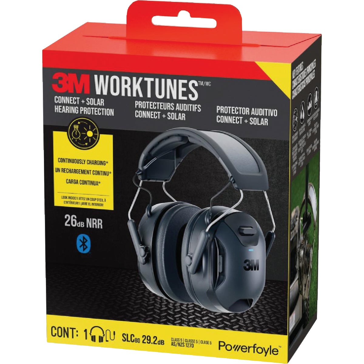 3M WorkTunes Connect + 26 dB Solar Wireless Bluetooth Earmuffs