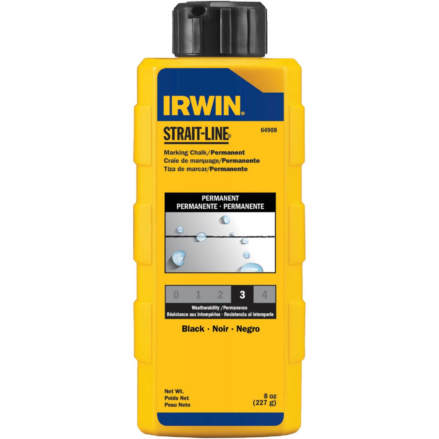 Irwin STRAIT-LINE 6 Oz. Midnight Black Permanent Staining Marking Chalk Image 1