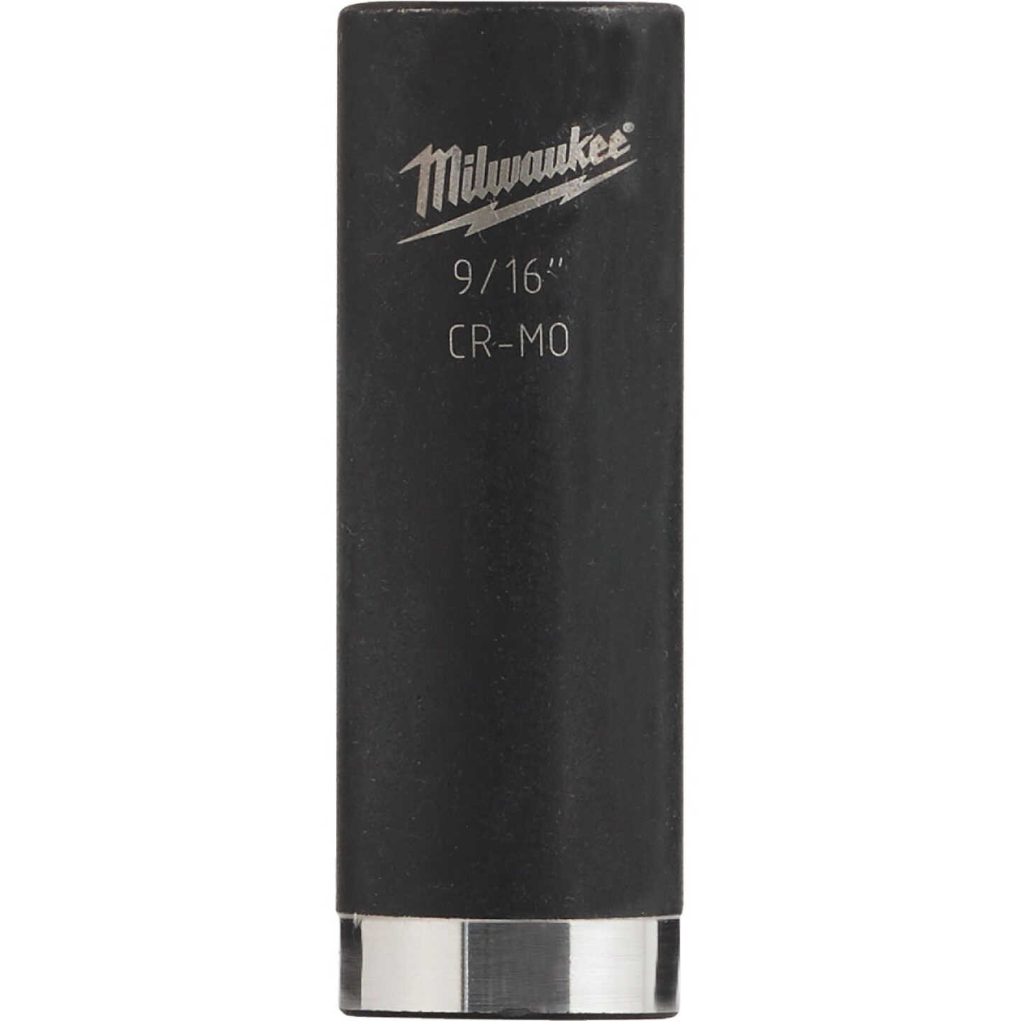 Milwaukee SHOCKWAVE 3/8 In. Drive 9/16 In. 6-Point Deep Standard Impact Socket Image 1