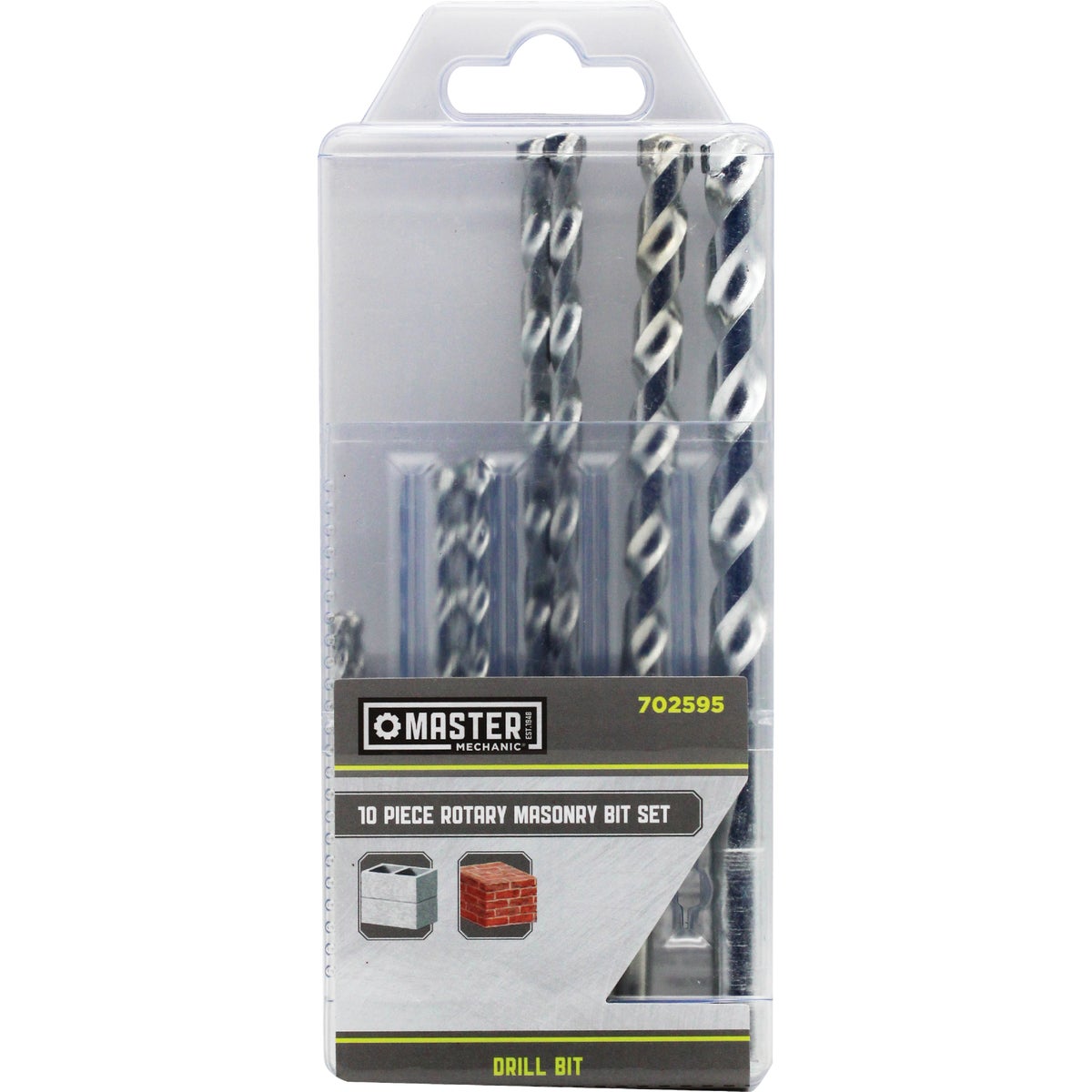 Master Mechanic Carbide-Tipped Rotary Masonry Drill Bit Set (10-Piece) Image 1
