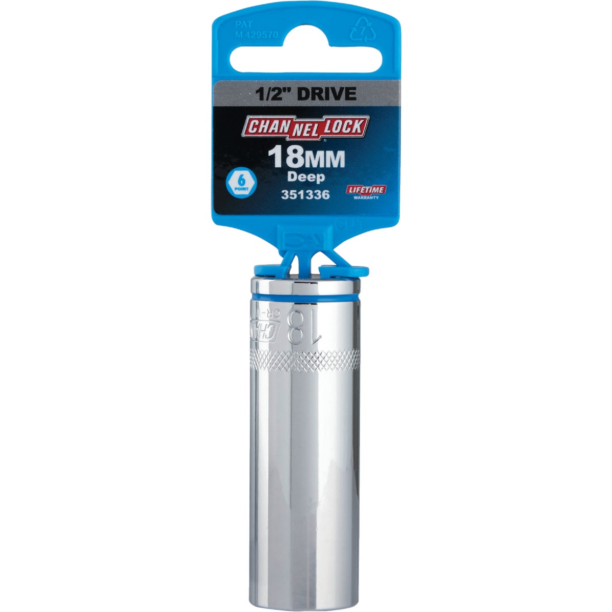 Channellock 1/2 In. Drive 18 mm 6-Point Deep Metric Socket Image 2