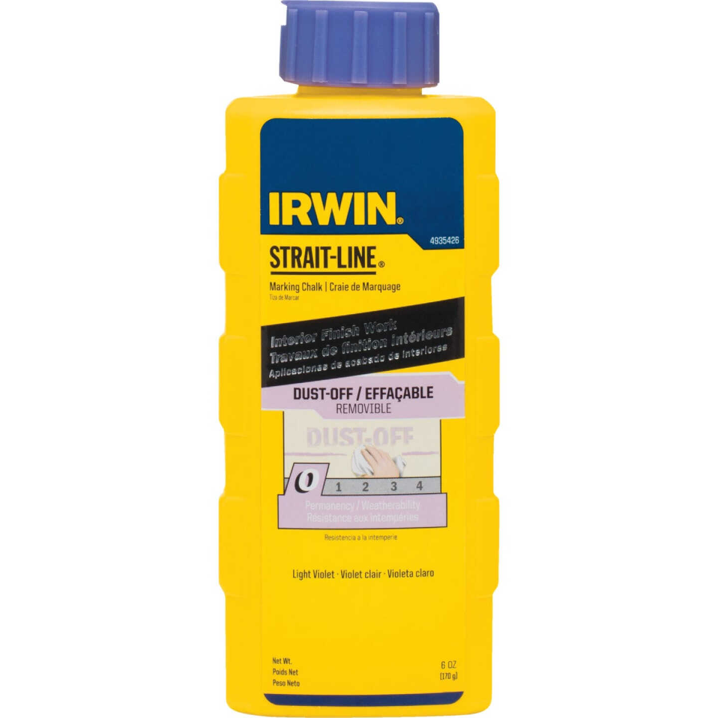Irwin STRAIT-LINE 6 Oz. Light Violet Dust-Off Chalk Line Chalk Image 1