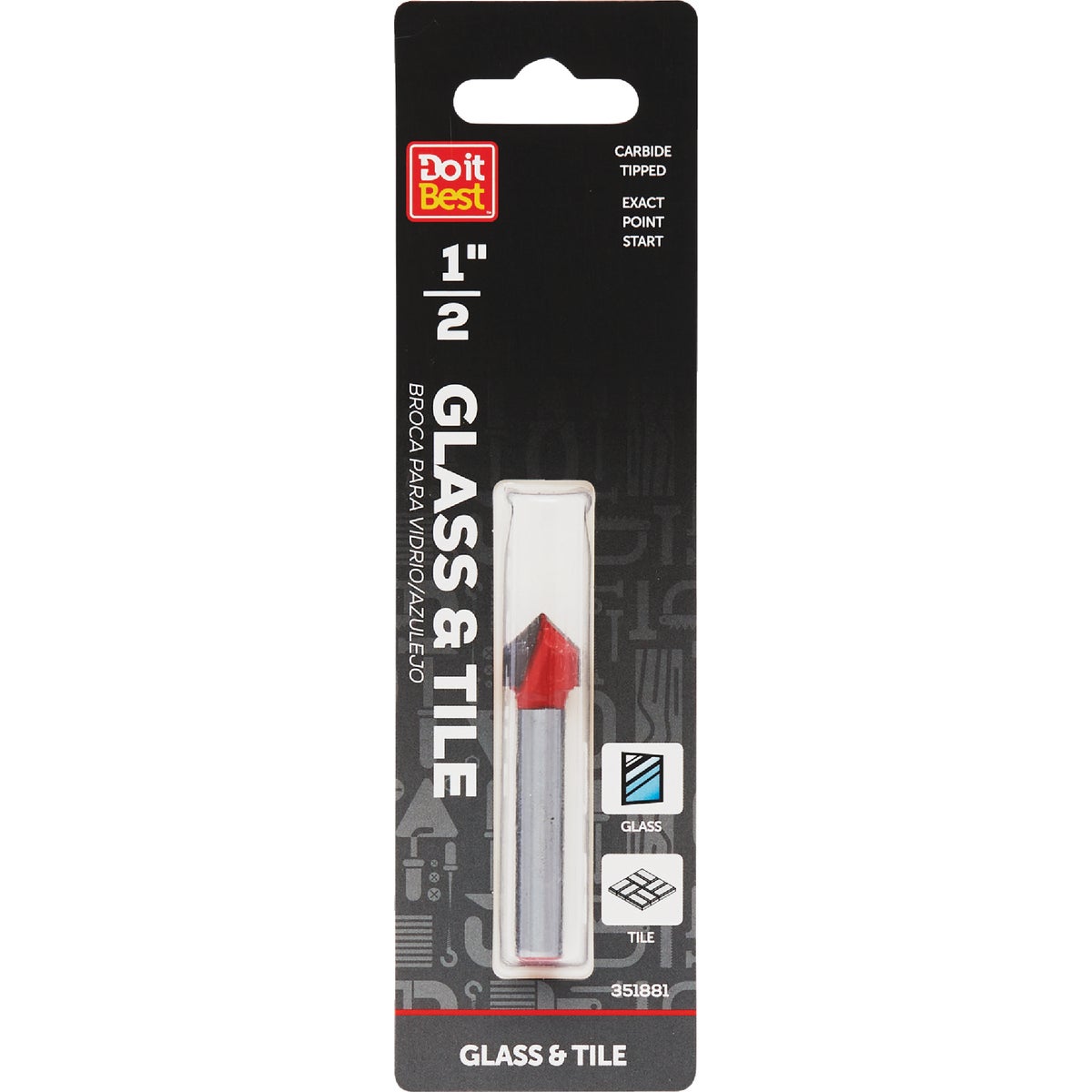 Do it Best 1/2 In. x 3-3/4 In. Carbide Glass & Tile Drill Bit Image 1