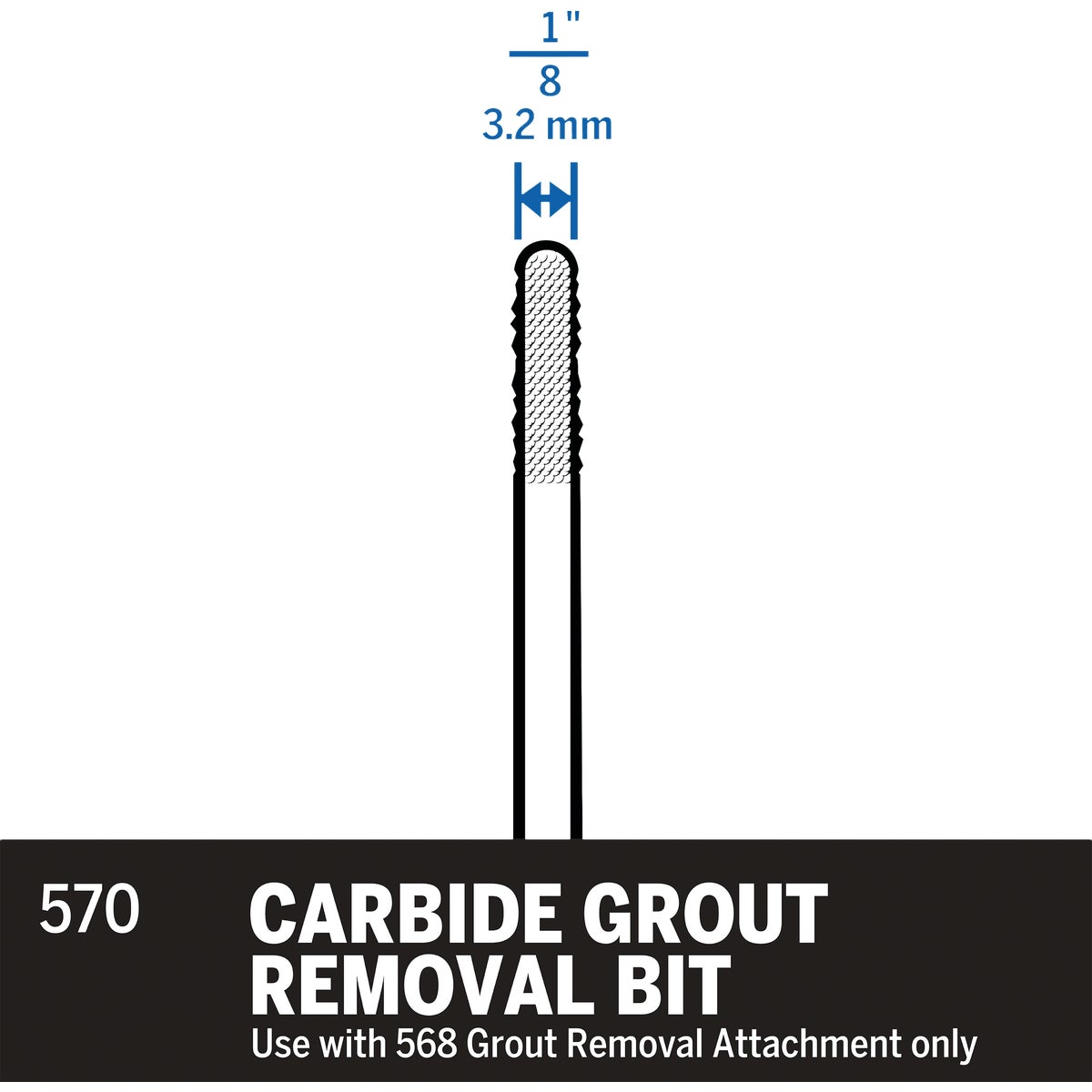 Dremel 1/8 In. Carbide Grout Removal Bit Image 2