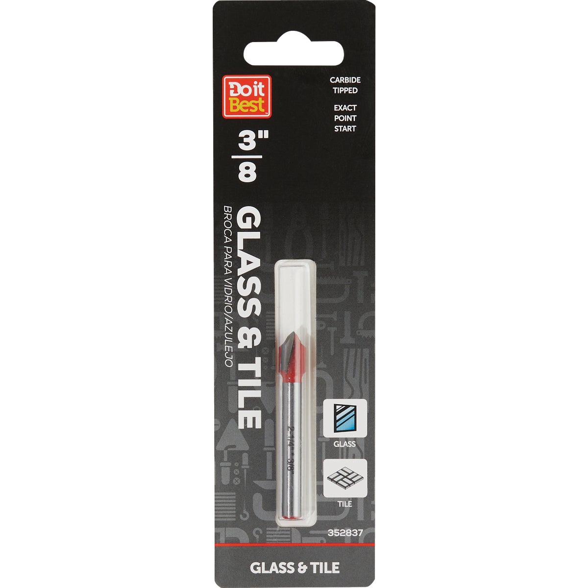 Do it Best 3/8 In. x 3-3/4 In. Carbide Glass & Tile Drill Bit Image 1
