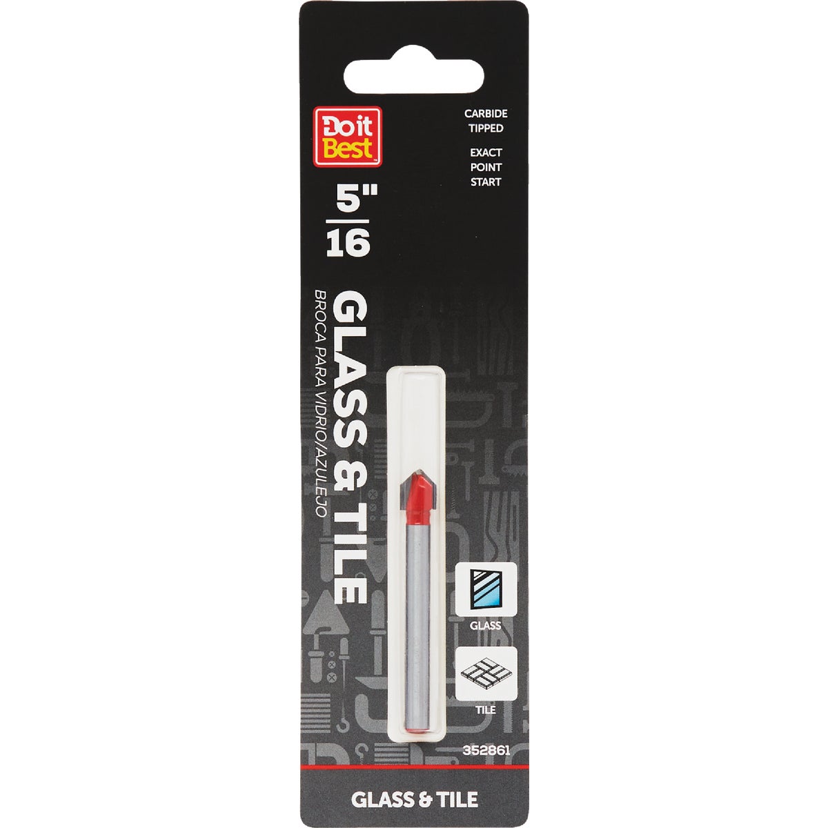 Do it Best 5/16 In. x 2-7/8 In. Carbide Glass & Tile Drill Bit Image 1