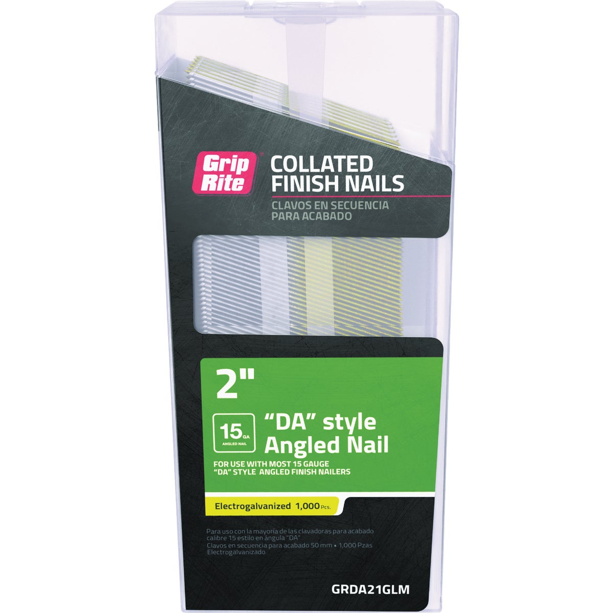 Grip-Rite 2 In. 15 ga Electrogalvanized DA-Style Collated Finishing Nail (4000-Count) Image 1