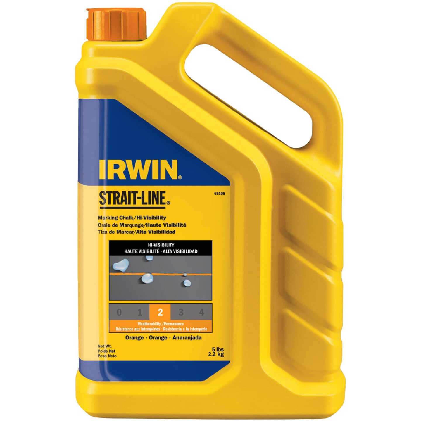 Irwin STRAIT-LINE 5 Lb. Orange Hi-Visibility Chalk Line Chalk Image 1