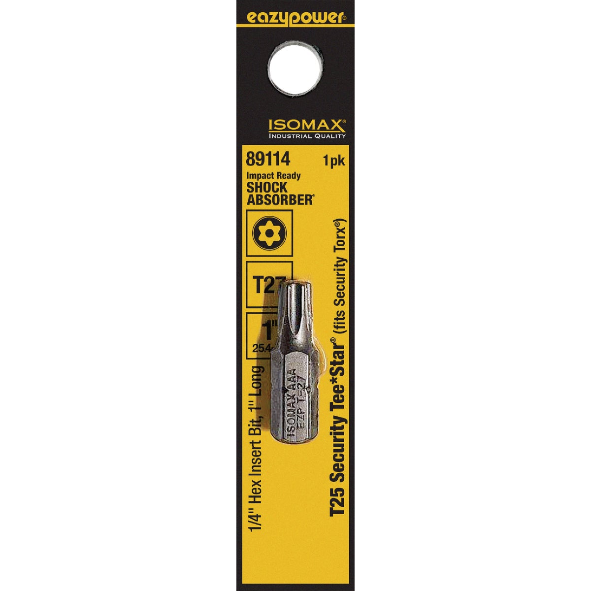Eazypower Corporation Tamperproof Torx Security T27 1 In. 1/4 In. Hex Screwdriver Bit
