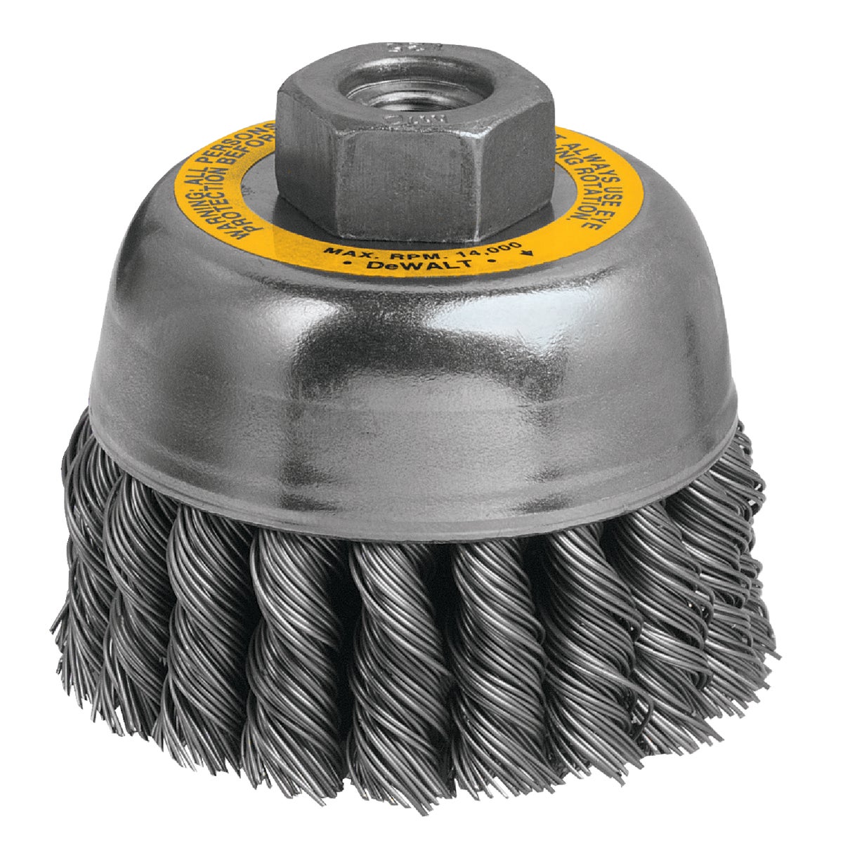 DEWALT 3 In. Knotted 0.020 In. Angle Grinder Wire Brush