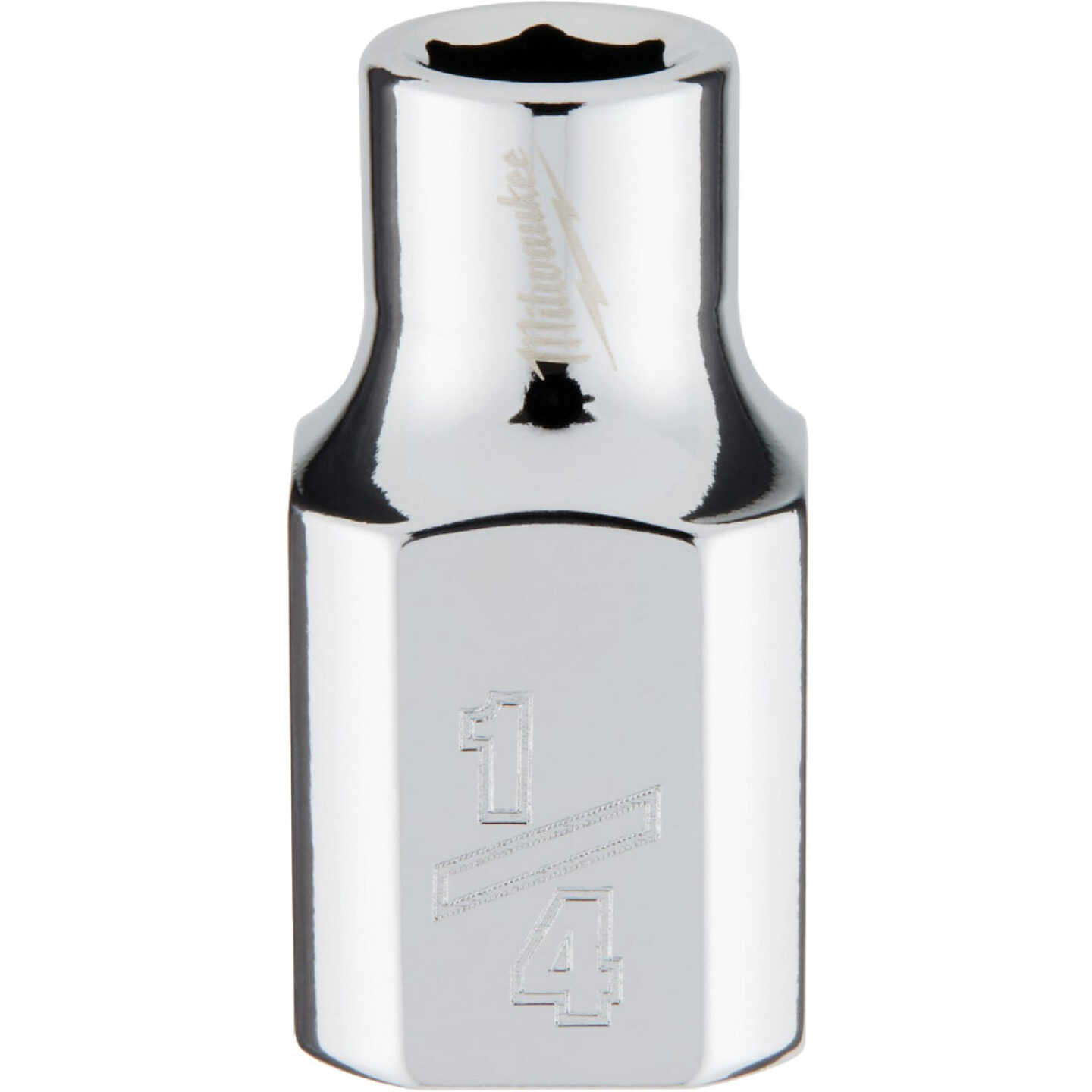 Milwaukee 3/8 In. Drive 1/4 In. 6-Point Shallow Standard Socket with FOUR FLAT Sides Image 1