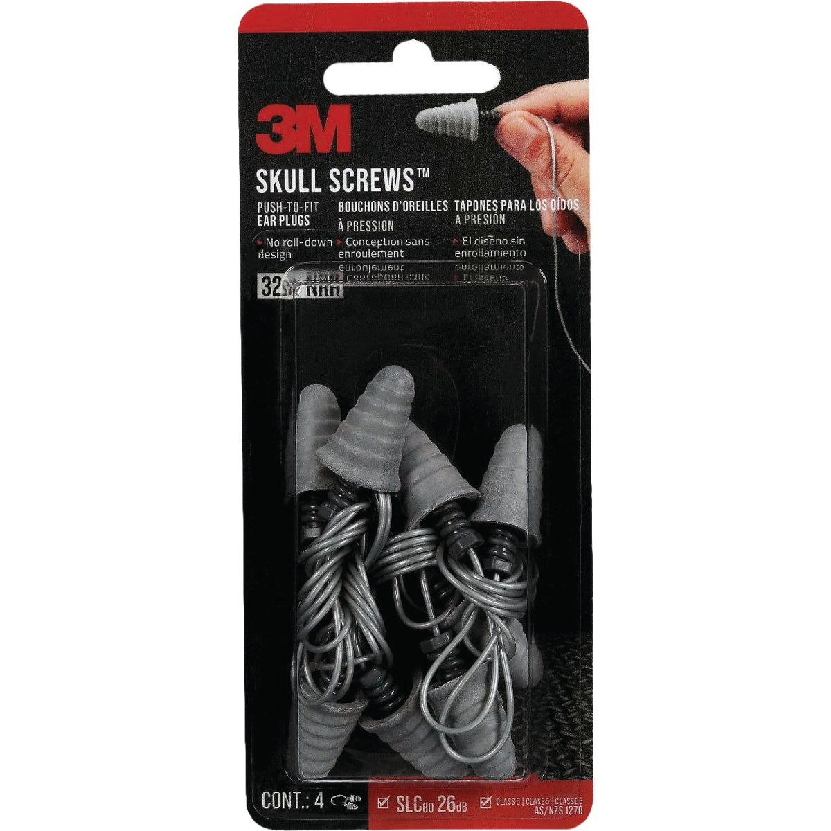 3M Skull Screws Corded Earplugs (4-Pair) Image 1