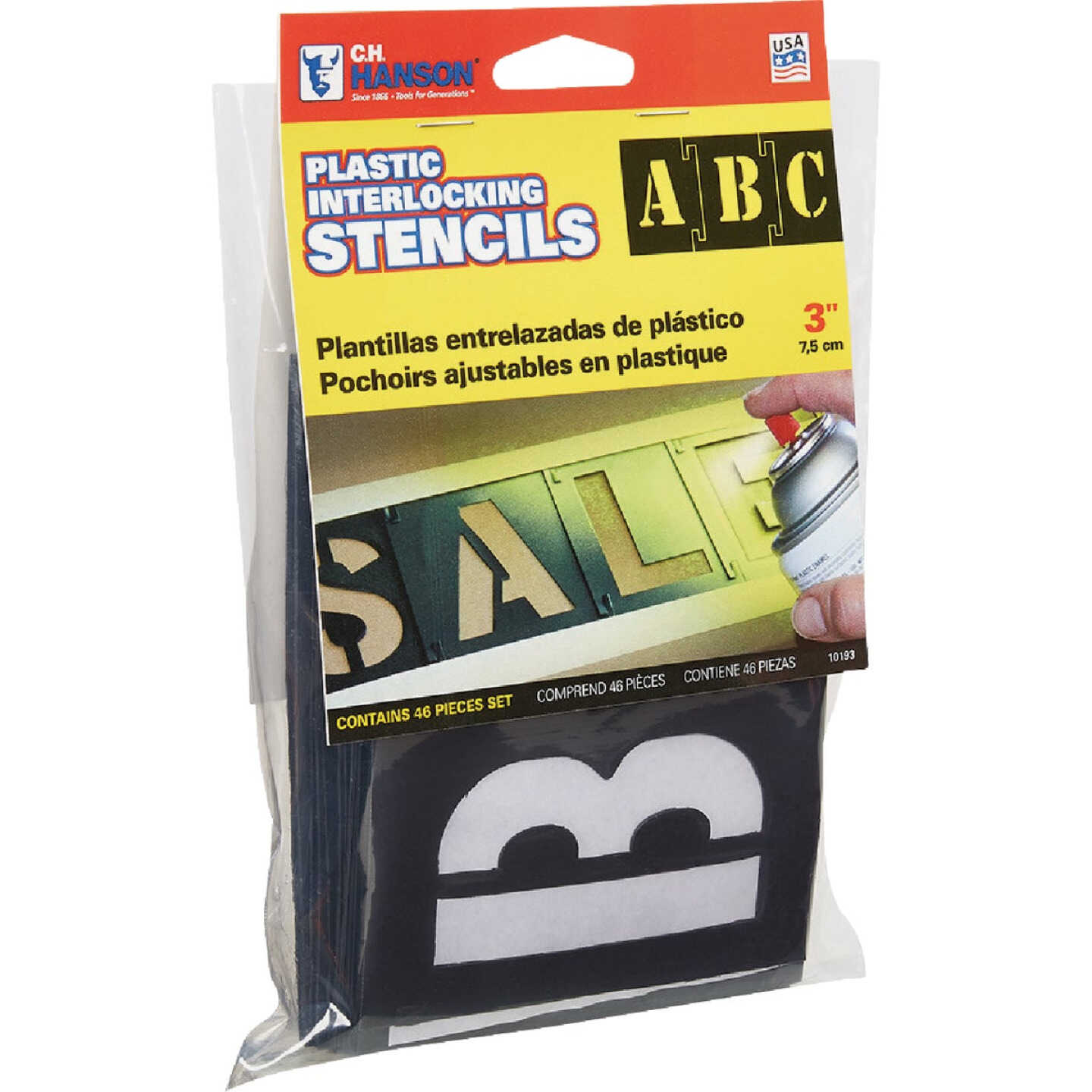 C.H. Hanson 3 In. Plastic Stencil Set (46 Piece) Image 2