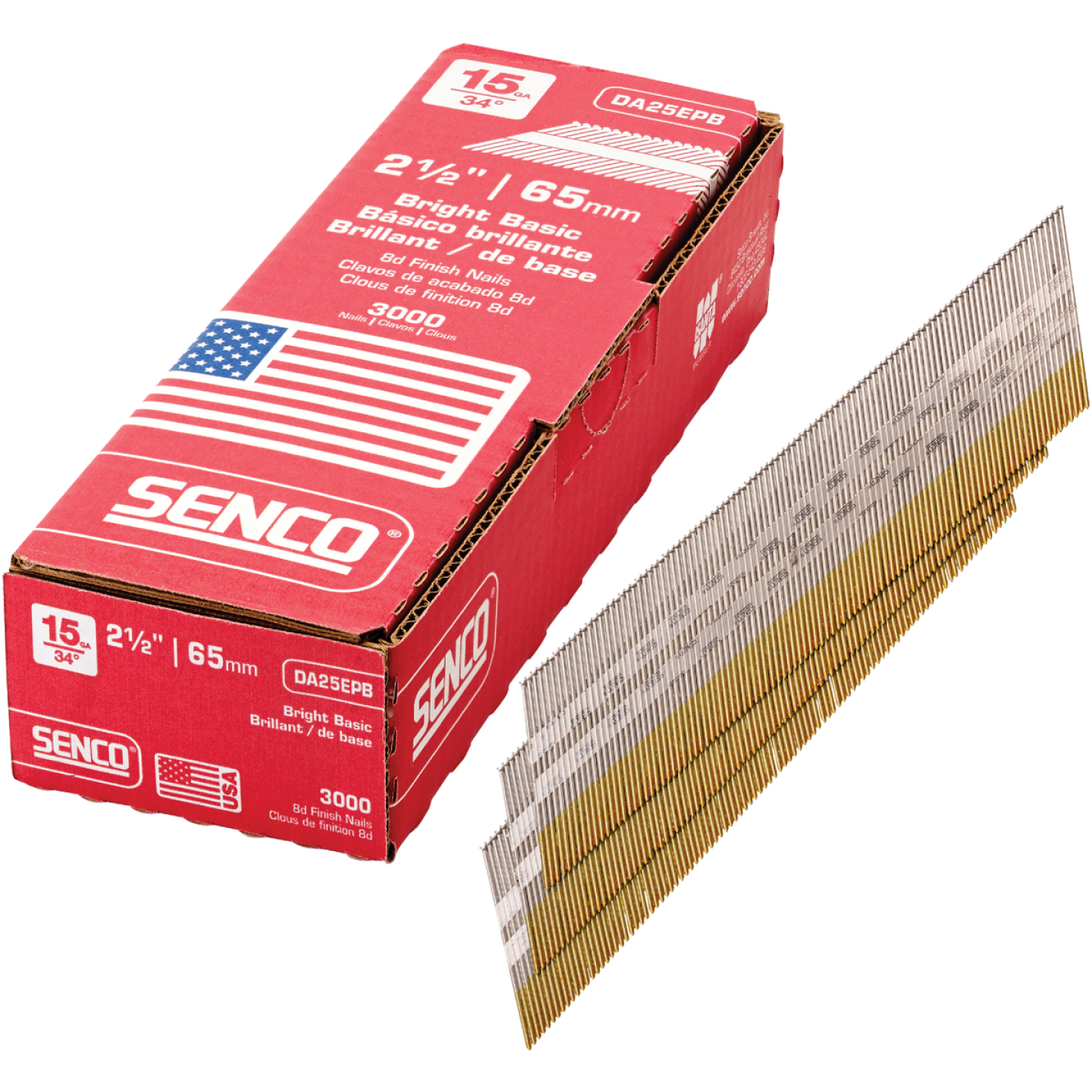 Senco 15-Gauge Bright 34 Degree Angled Finish Nail, 2-1/2 In. (3000 Ct.) Image 1